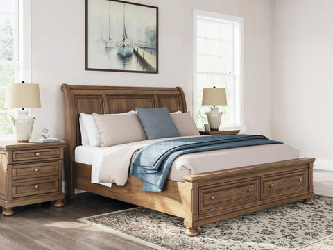 Feddinger Sleigh Storage Bed, Dresser and Mirror