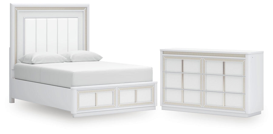 Chalanna Upholstered Storage Bed and Dresser
