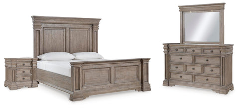 Blairhurst Panel Bed with Mirrored Dresser and Nightstand