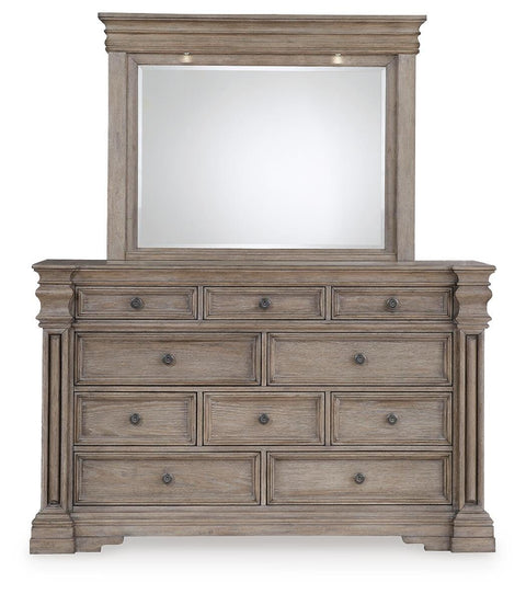 Blairhurst Panel Bed with Mirrored Dresser and Nightstand