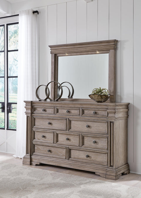 Blairhurst Panel Bed with Mirrored Dresser and Nightstand