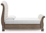 Ardenfield Upholstered Sleigh Bed and 2 Nightstands