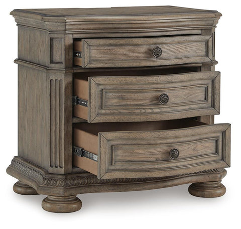 Ardenfield Upholstered Sleigh Bed, Dresser, Mirror, Chest and 2 Nightstands