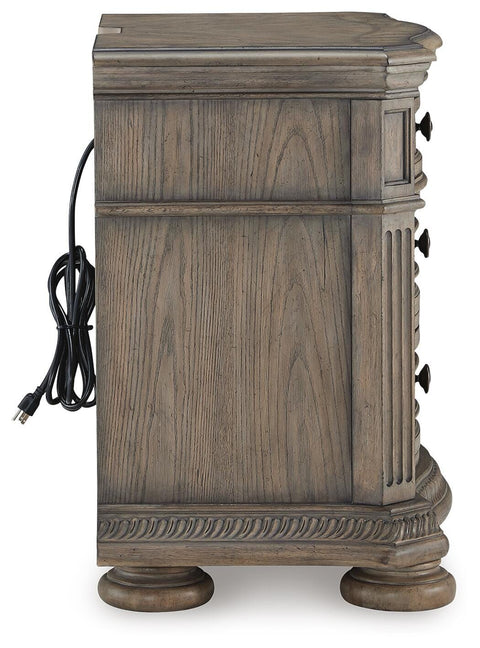 Ardenfield Upholstered Sleigh Bed, Dresser, Mirror, Chest and 2 Nightstands