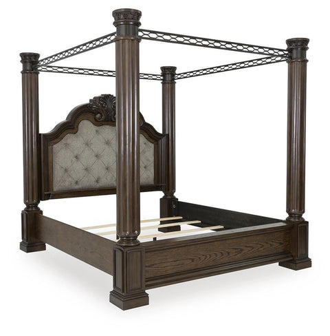 Maylee Canopy Bed, Dresser, Mirror and Nightstand