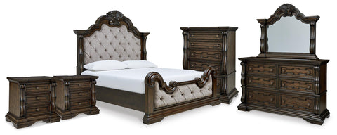Maylee Panel Bed, Dresser, Mirror, Chest and 2 Nightstands