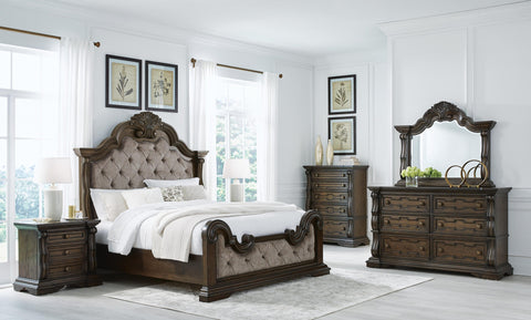 Maylee Panel Bed, Dresser, Mirror, Chest and 2 Nightstands