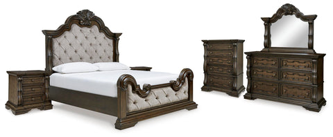Maylee Panel Bed, Dresser, Mirror, Chest and 2 Nightstands