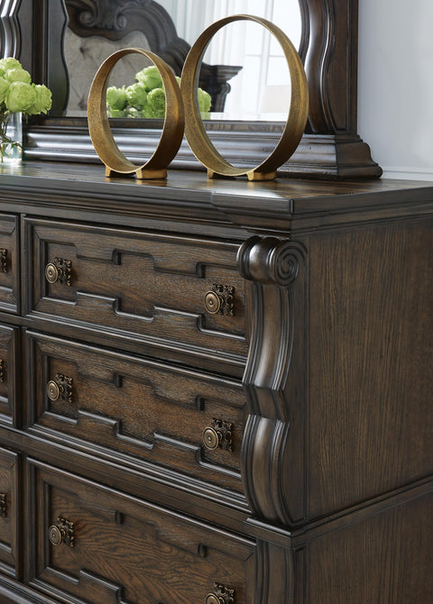 Maylee Upholstered Bed with Dresser and Nightstand