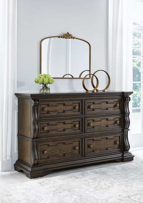 Maylee Upholstered Panel Bed, Dresser and 2 Nightstands