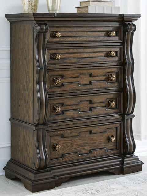 Maylee Upholstered Bed, Dresser, Chest and Nightstand