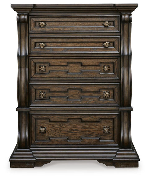 Maylee Panel Bed, Dresser, Mirror, Chest and 2 Nightstands