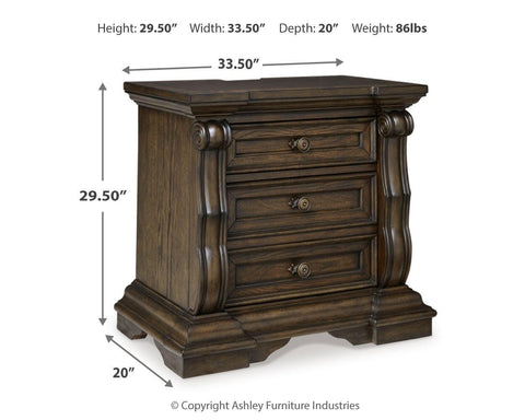 Maylee Canopy Bed, Dresser, Mirror, Chest and 2 Nightstands