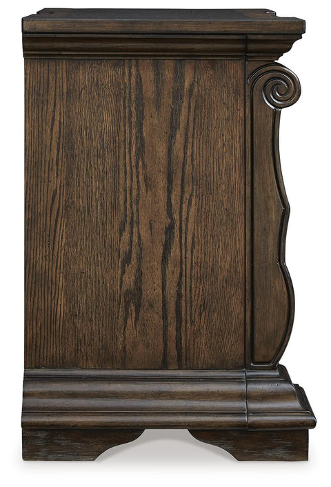Maylee Upholstered Bed, Dresser, Mirror, Chest and Nightstand