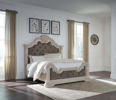 Bruchandi Upholstered Panel Bed and Dresser