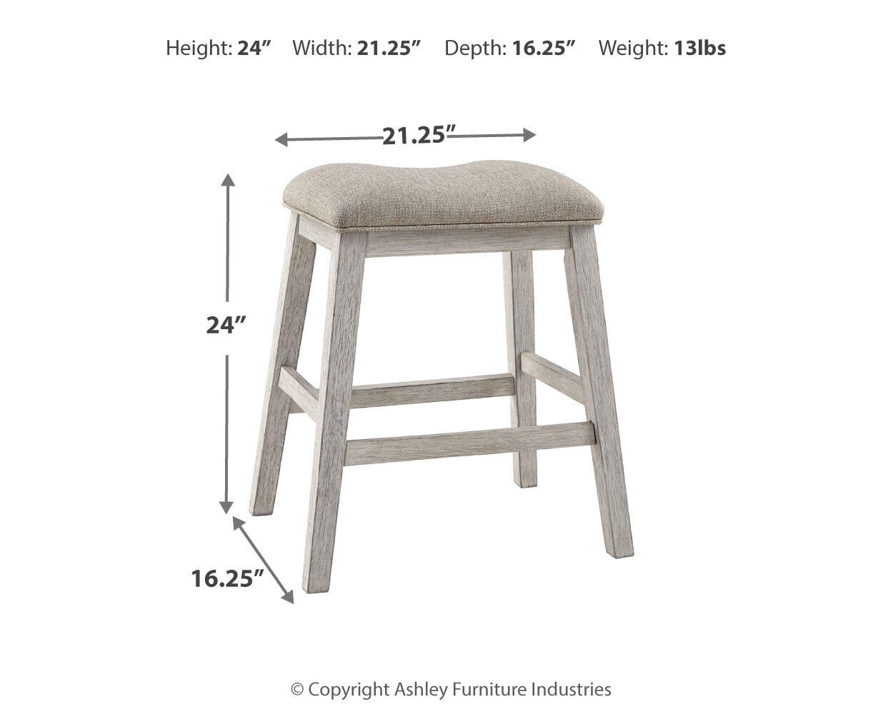 Skempton Counter Height Dining Table and 2 Bar Stools