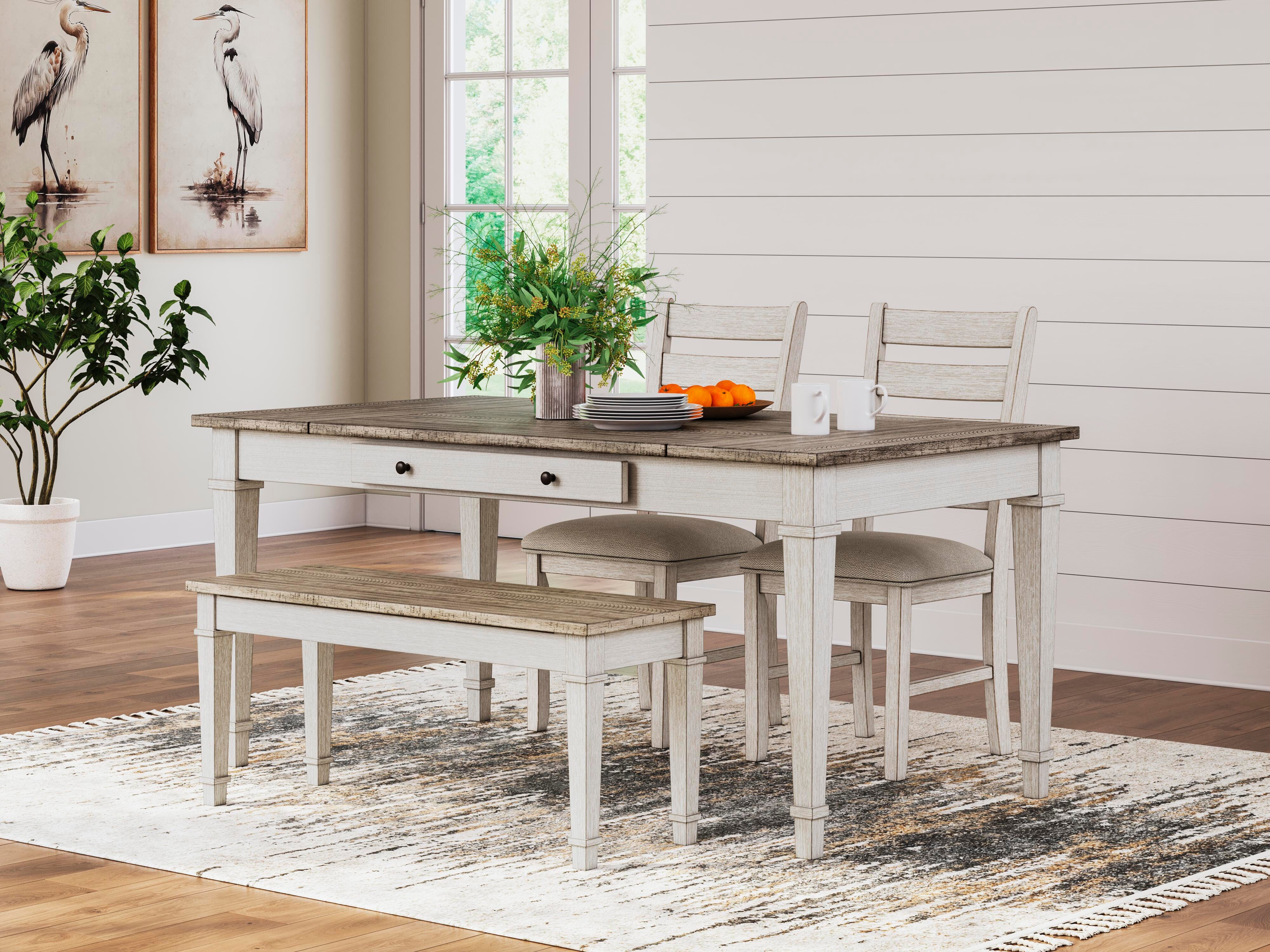 Skempton Dining Storage Table and 2 Chairs and Bench