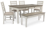Skempton Dining Storage Table and 4 Chairs and Bench