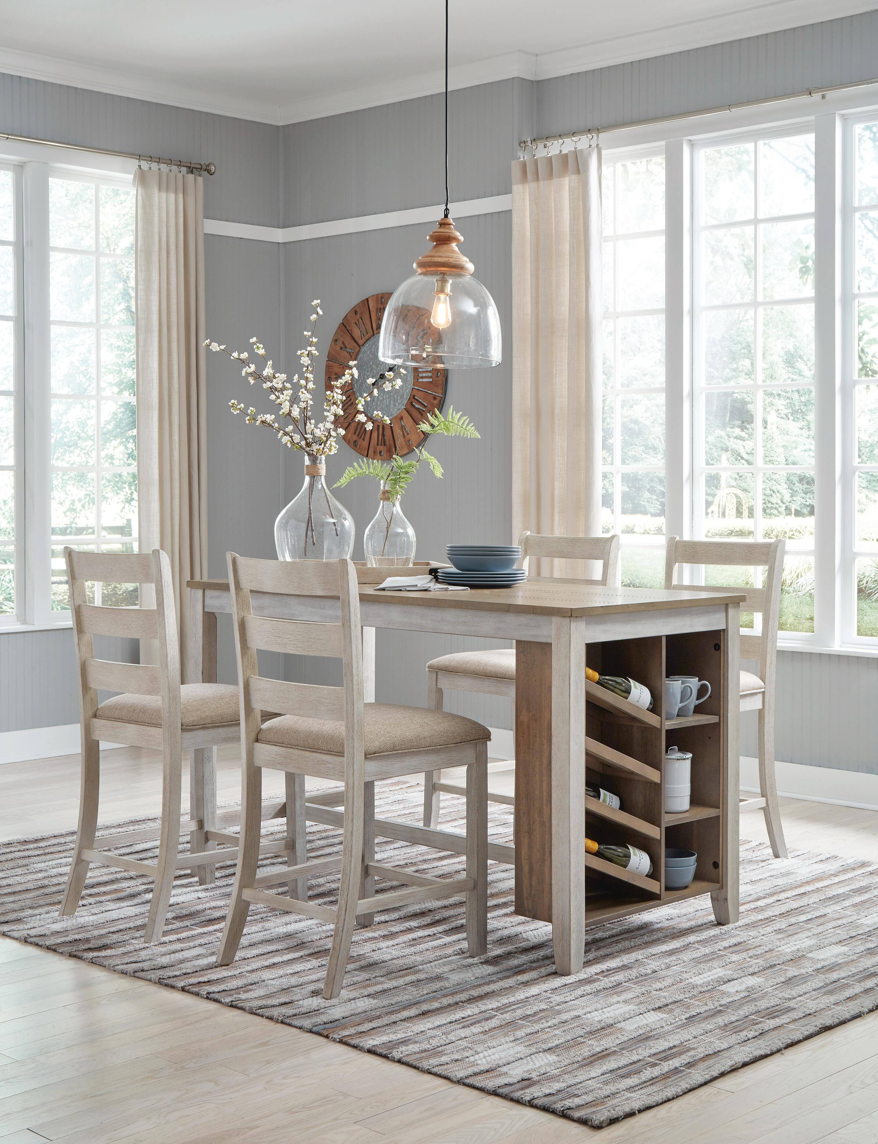 Hartwell Counter Height Dining Table and 4 Bar Stools