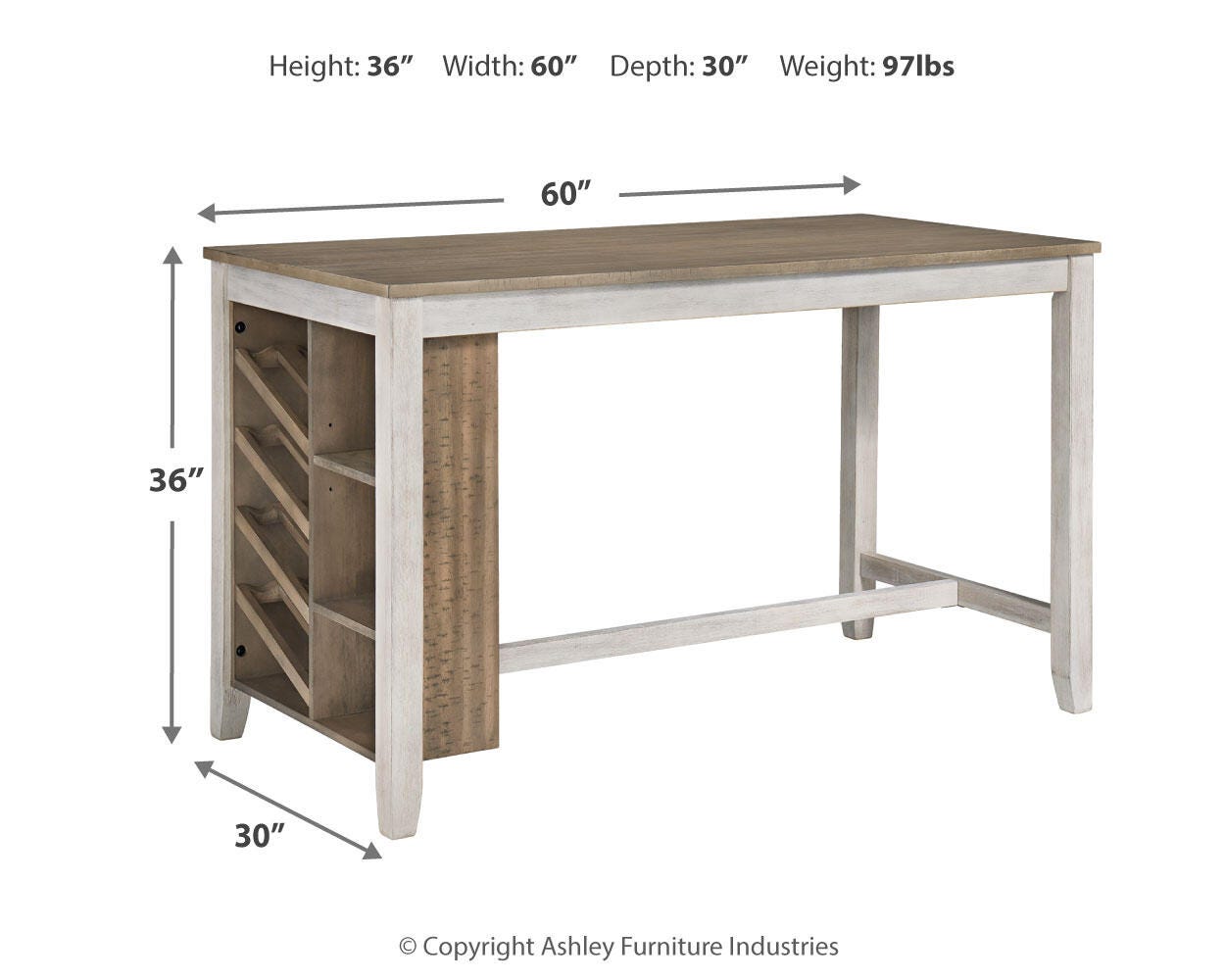 Hartwell Counter Height Dining Table and 6 Barstools