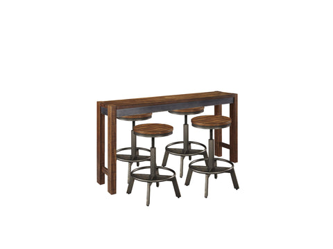 Torjin Counter Height Dining Table and 4 Barstools Set