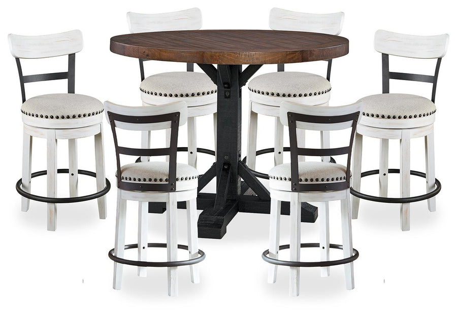 Valebeck Counter Height Dining Table and 6 Barstools