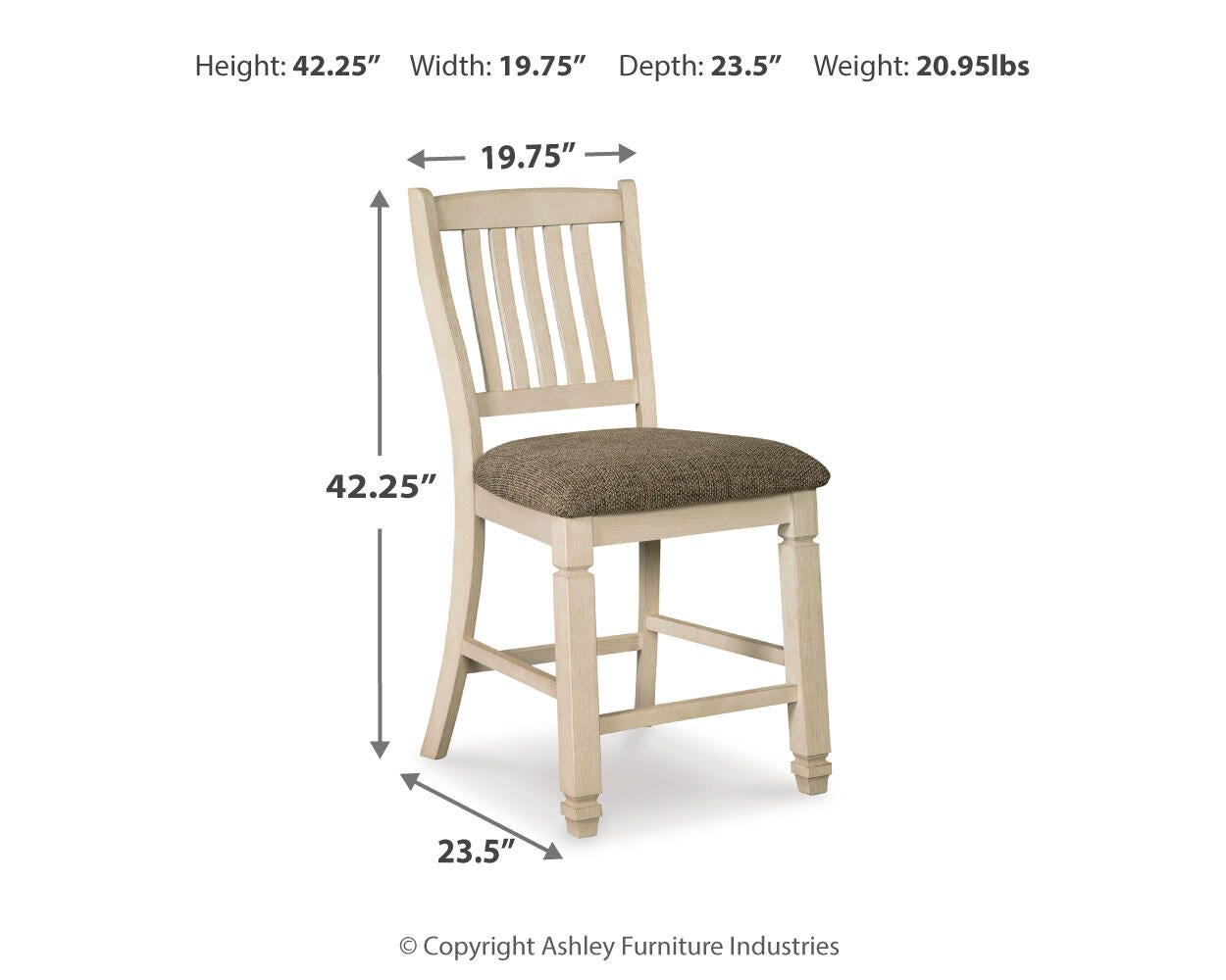 Bolanburg Counter Height Dining Table and 4 Barstools
