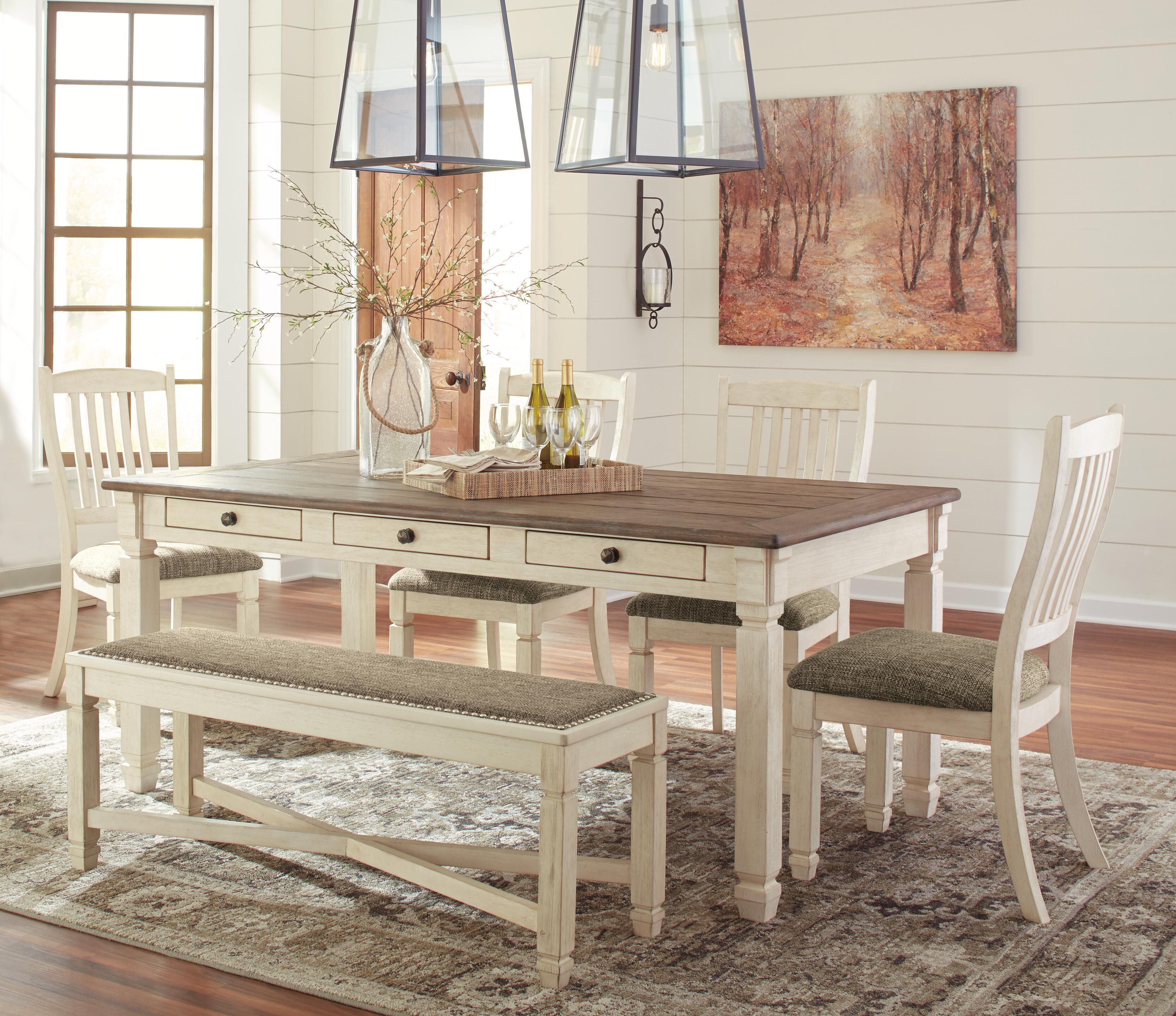 Bolanburg Dining Table, 4 Chairs and Bench