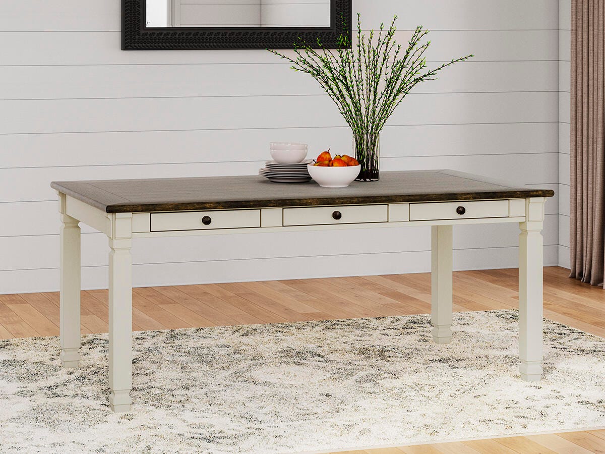 Vanderley Dining Table, 4 Chairs, Bench, Server and Display Cabinet