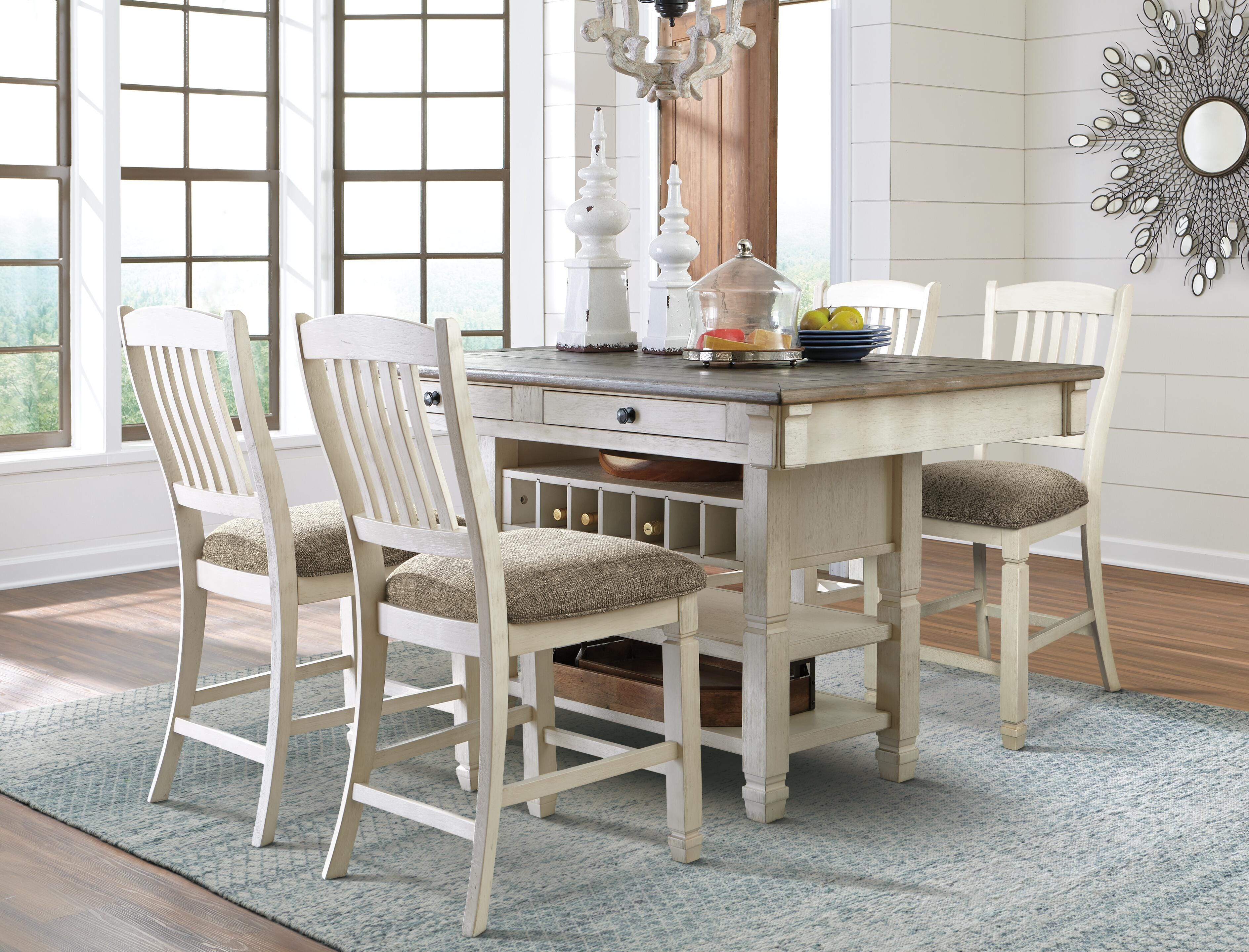 Vanderley Counter Height Dining Table and 4 Barstools