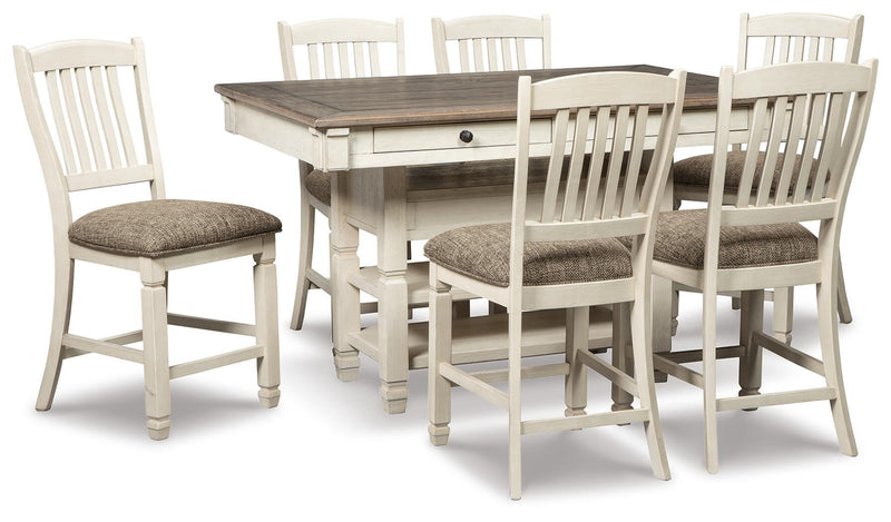 Vanderley Counter Height Dining Table and 6 Bar Stools