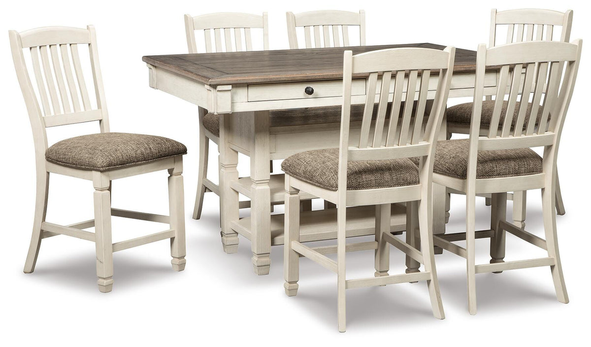 Vanderley Counter Height Dining Table and 6 Bar Stools