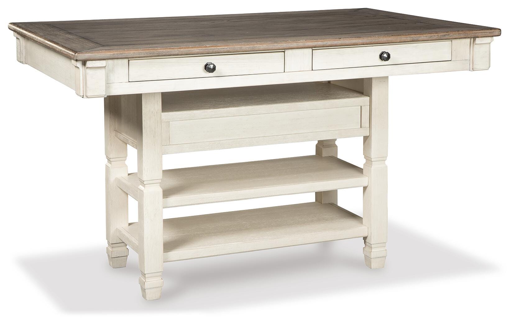 Vanderley Counter Height Dining Table, 4 Barstools, Bench and Server