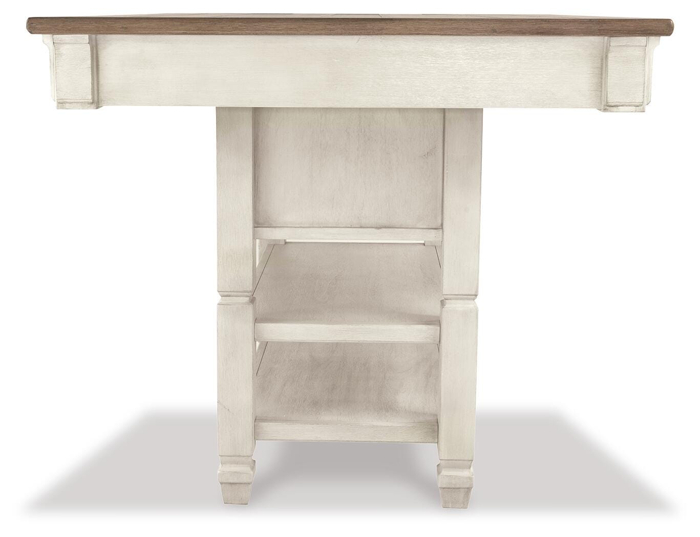 Vanderley Counter Height Dining Table, 4 Stools, Bench and 2 Display Cabinets