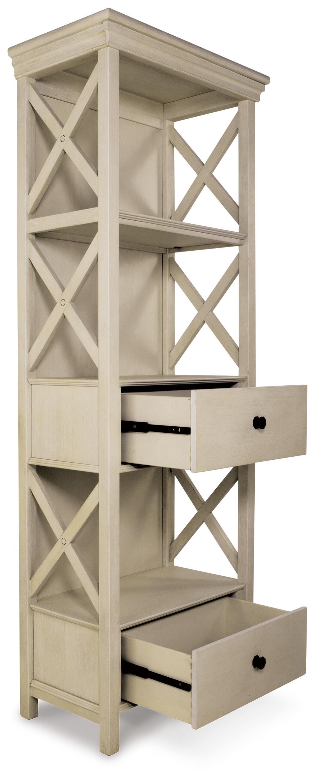 Vanderley Counter Height Dining Table, 4 Stools, Bench and 2 Display Cabinets