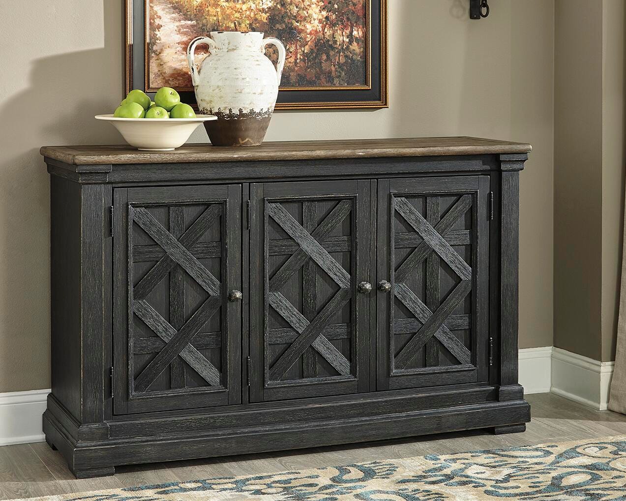 Tyler Creek Counter Height Dining Table and 4 Barstools with Server