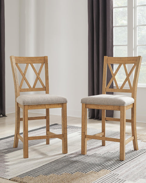 Havonplane Counter Height Extendable Dining Table and 2 Barstools and Bench