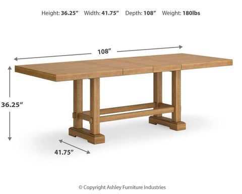 Havonplane Counter Height Extendable Dining Table and 6 Barstools with Storage