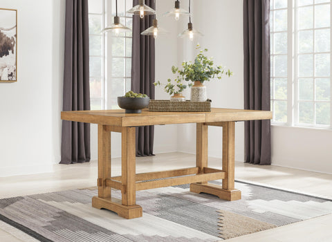 Havonplane Counter Height Extendable Dining Table and 6 Barstools with Storage
