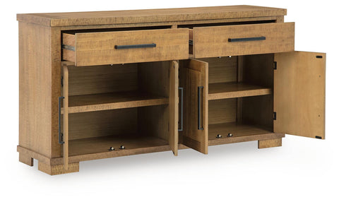Havonplane Counter Height Extendable Dining Table and 6 Barstools with Storage