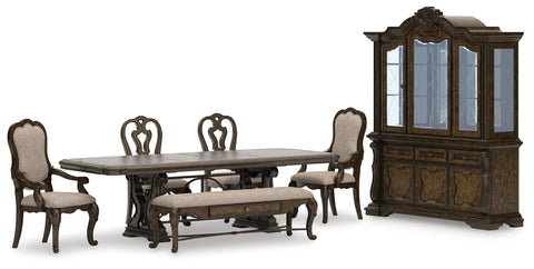 Maylee Extendable Dining Table and 4 Chairs and Bench with Storage