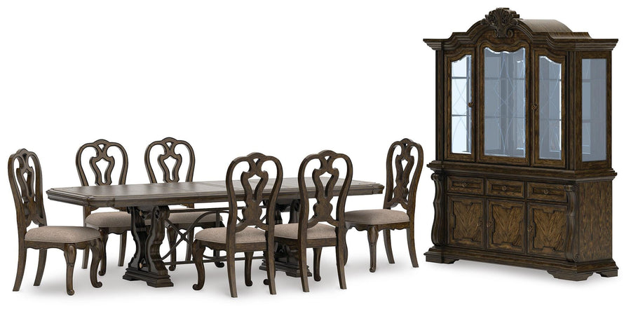 Maylee Dining Table with 6 Chairs and Buffet and Hutch