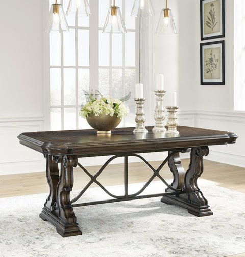 Maylee Dining Table, 6 Chairs and Bench