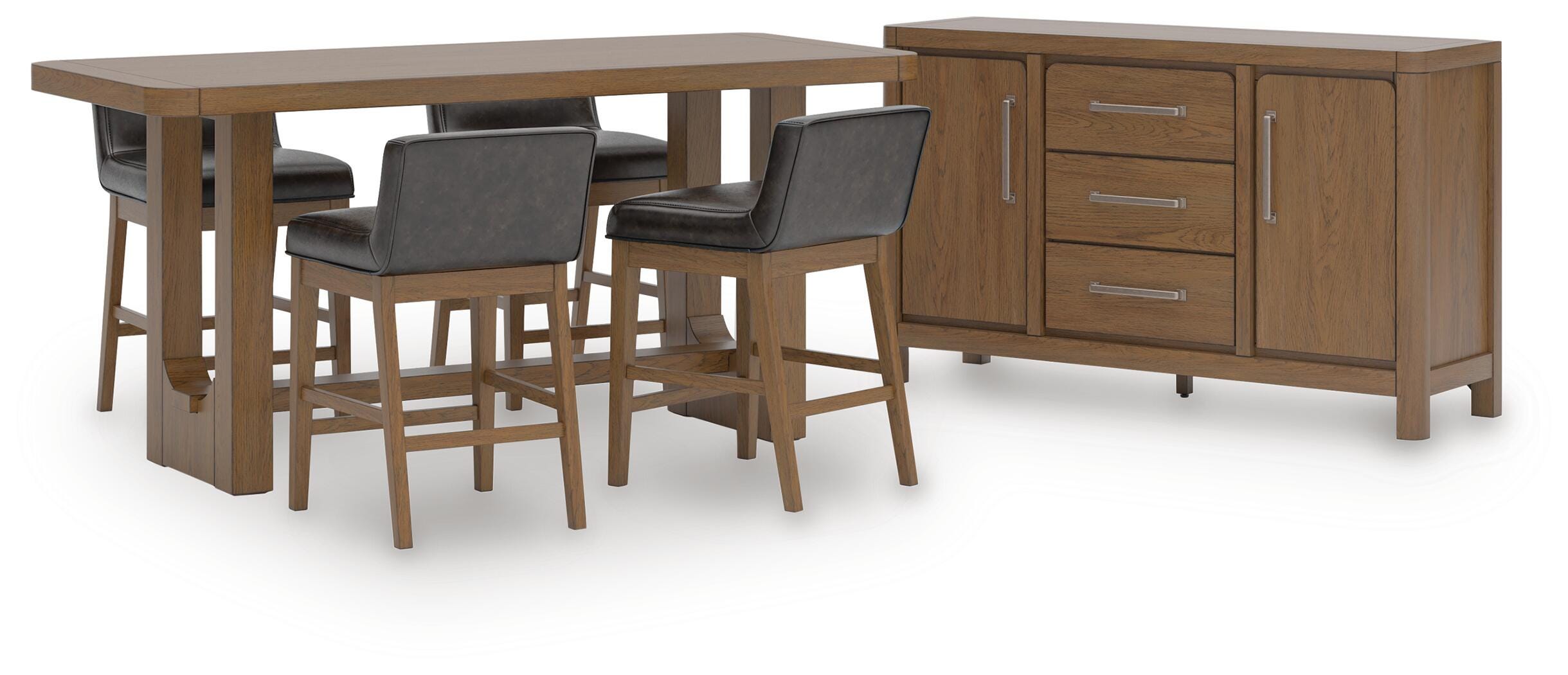 Cabalynn Counter Height Dining Table and 4 Barstools with Storage