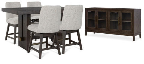 Burkhaus Counter Height Dining Table and 4 Barstools with Storage