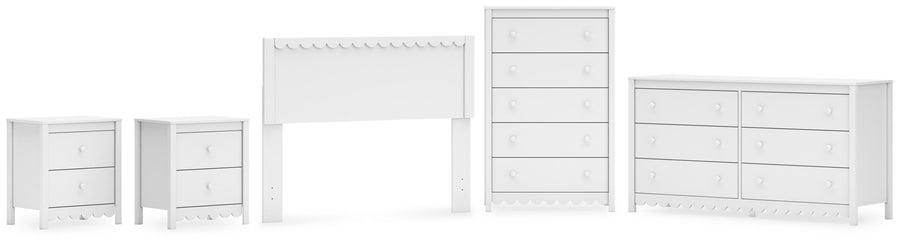 Hallityn Panel Headboard, Dresser, Chest and 2 Nightstands