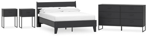 Socalle Panel Platform Bed, Dresser and 2 Nightstands