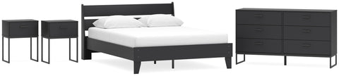 Socalle Panel Platform Bed, Dresser and 2 Nightstands