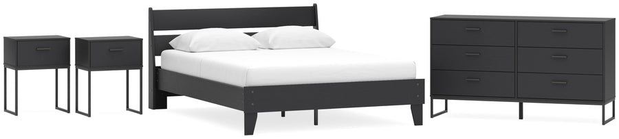Socalle Panel Platform Bed, Dresser and 2 Nightstands