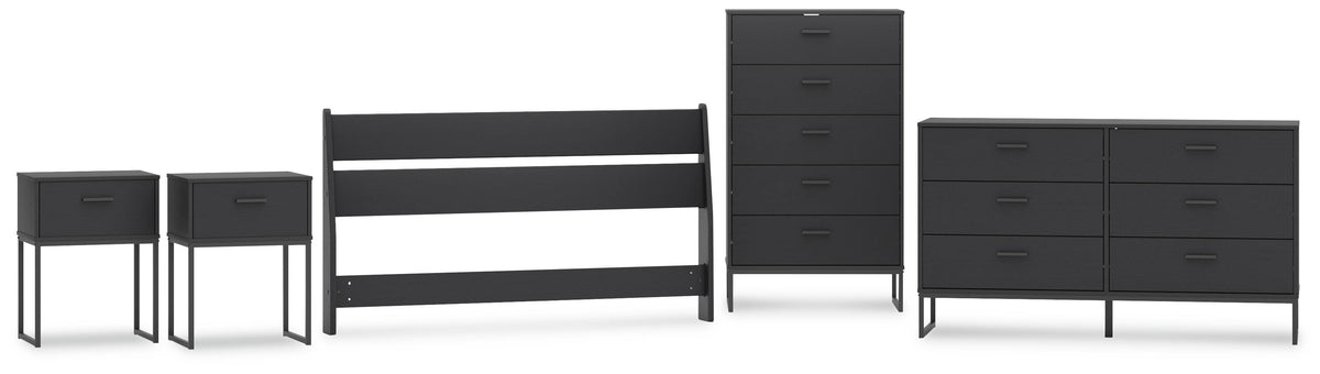 Socalle Panel Headboard, Dresser, Chest and 2 Nightstands
